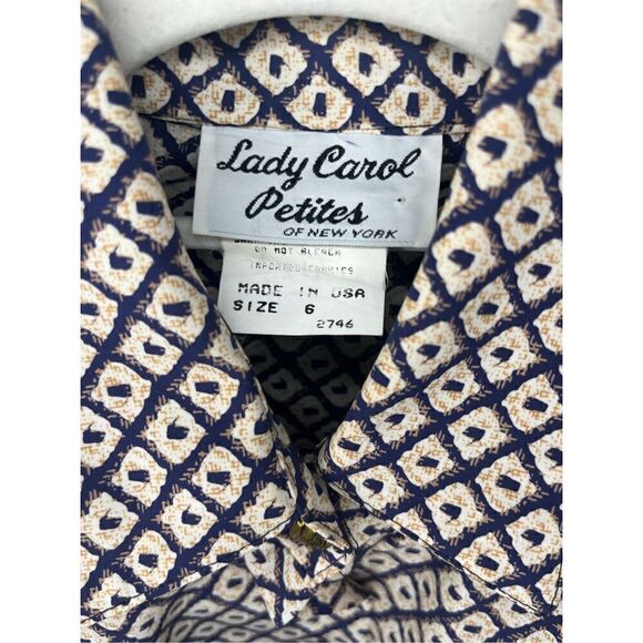 Lady Carol Petites dress USA shoulder pad, belt. Gold nugget buttons size 6 - Picture 6 of 16